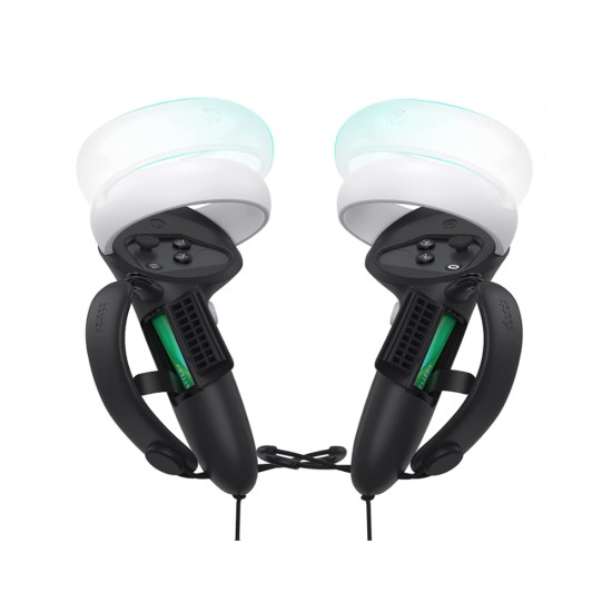 KIWI design Controller Grips Cover with Battery Opening, Adjustable with Knuckle Straps, Suitable for Large Hands Compatible with Quest 2 (Black)